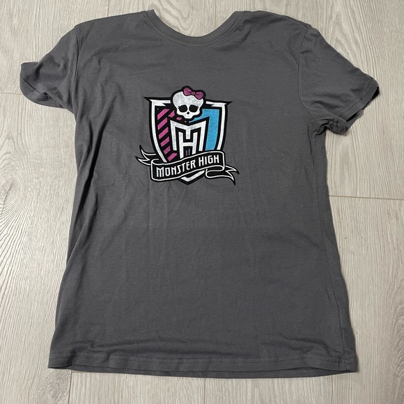 Monster Graphic T-shirt High School Logo Grey XS Ladies - Picture 10 of 13